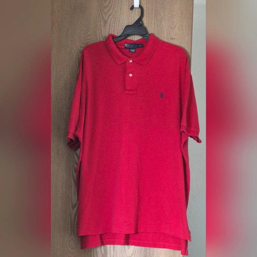 Ralph Lauren Men's 100% Cotton Red Blue Polo Shirt XXL